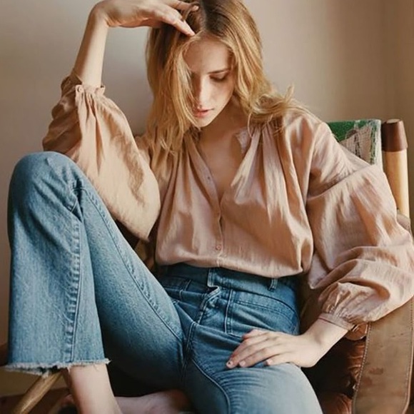 NWT Dôen The Jane Blouse in Toffee - Picture 1 of 16